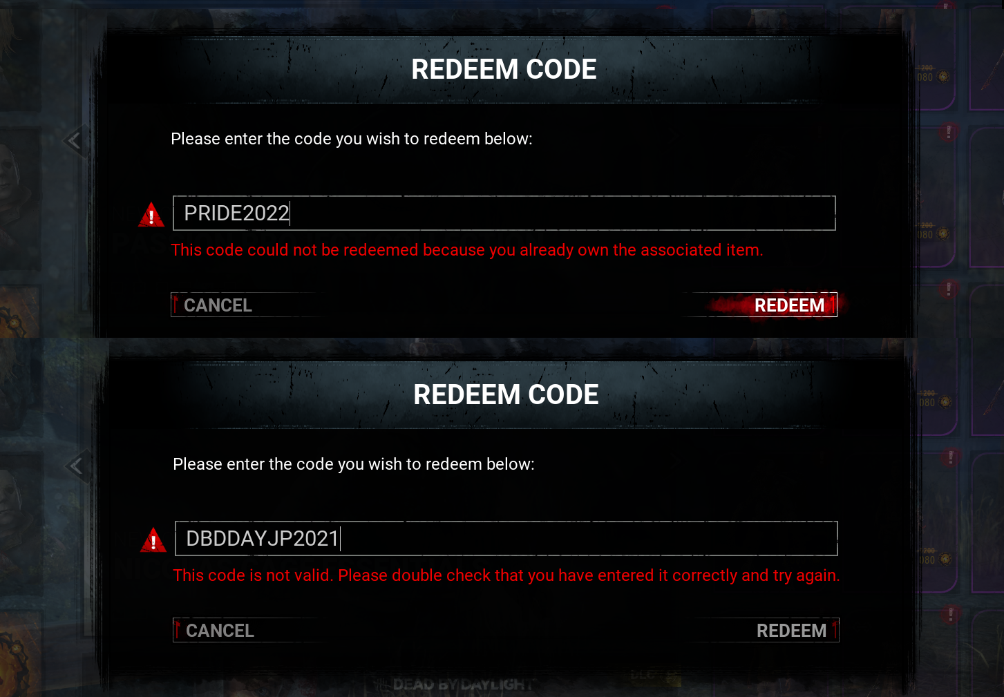 How do I redeem a code? Dead by Daylight